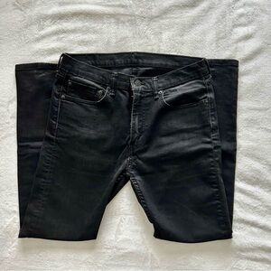 Levi's Men's Jet Black Skinny Jeans, 34 W 30 L